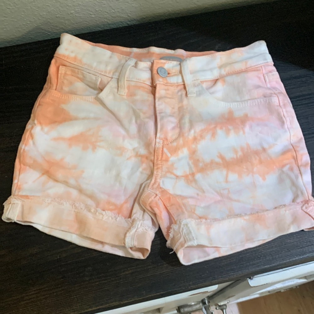 Girls tie dye denim shorts